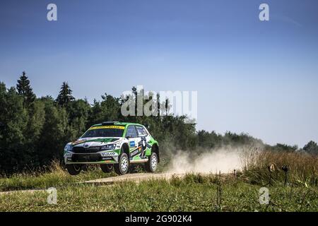 22 Bulacia Marco (bol), Ohannesian Marcelo (arg), Toksport WRT, Skoda Fabia Evo, action pendant le Rallye Estonie, 7e tour du Championnat WRC 2021 de la FIA du 15 au 18 juillet à Tartu, Tartu County en Estonie - photo Nikos Katikis / DPPI Banque D'Images