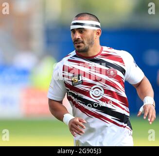 Wigan, Royaume-Uni. 23 juillet 2021. Willie ISA (11) de Wigan Warriors à Wigan, Royaume-Uni, le 7/23/2021. (Photo de Conor Molloy/News Images/Sipa USA) crédit: SIPA USA/Alay Live News Banque D'Images