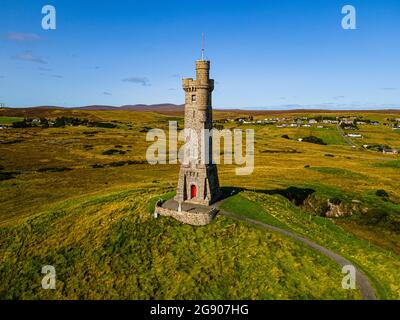 Royaume-Uni, Écosse, Stornoway, vue aérienne du mémorial de guerre de Lewis Banque D'Images