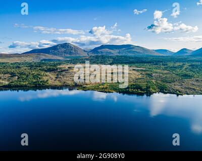 Vue aérienne de Glen Garry en été Banque D'Images