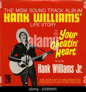 Votre cœur de Cheatin (histoire de la vie de Hank Williams) - couverture Vintage Vinyl Record Banque D'Images