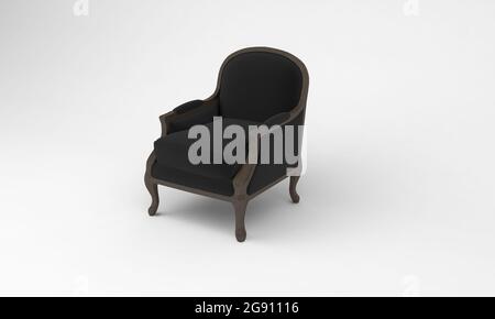 Rendu 3D d'un fauteuil isolé sur fond blanc Banque D'Images