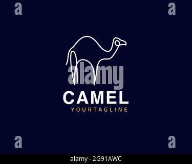 Cool une ligne logo Camel et concept animal unique, peut être utilisé comme un signe, icône d'application ou symbole, vecteur multi-couches et facile à modifier, taille et Illustration de Vecteur