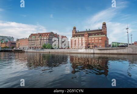 Horizon de Malmö avec bâtiment central de la poste - Malmö, Suède Banque D'Images