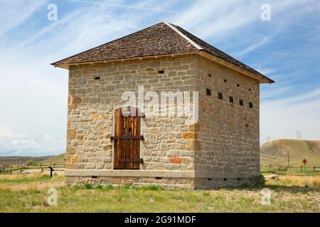 Powder Magazine, site historique de l'État de fort Fred Steele, Wyoming Banque D'Images