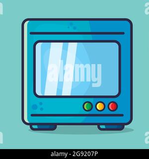 illustration vectorielle isolée avec vue de face du four moderne et style plat Illustration de Vecteur