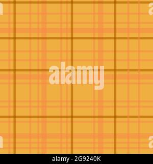 Motif sans couture avec décoration écossais en forme de bûcheron. Jaune chaud orange beige brun Vichy imprimé écossais. Pour Thanksgiving design emballage papier décoration. Arrière-plan géométrique abstrait traditionnel Banque D'Images