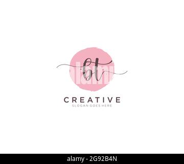 BT logo féminin beauté monogramme et élégant logo design, écriture logo de la signature initiale, mariage, mode, floral et botanique avec la création Illustration de Vecteur