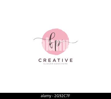 FP logo féminin beauté monogramme et élégant logo design, écriture logo de la signature initiale, mariage, mode, floral et botanique avec la création Illustration de Vecteur