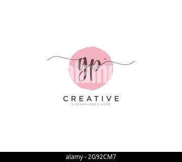 GP logo féminin beauté monogramme et élégant logo design, écriture logo de la signature initiale, mariage, mode, floral et botanique avec la création Illustration de Vecteur