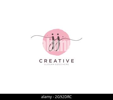 JJ logo féminin beauté monogramme et élégant logo design, écriture logo de la signature initiale, mariage, mode, floral et botanique avec la création Illustration de Vecteur