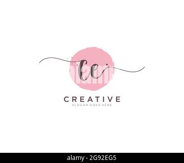 Ce logo féminin beauté monogramme et élégant logo design, écriture logo de la signature initiale, mariage, mode, floral et botanique avec la création Illustration de Vecteur