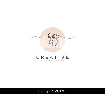 Logo RS féminine beauté monogramme et élégant logo design, écriture du logo de la signature initiale, mariage, mode, floral et botanique avec la création Illustration de Vecteur