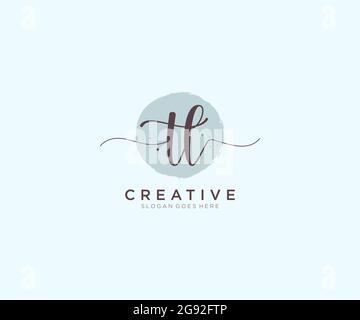 TL logo féminine beauté monogramme et élégant logo design, écriture logo de la signature initiale, mariage, mode, floral et botanique avec la création Illustration de Vecteur