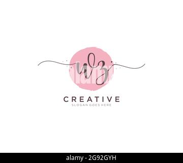 WZ logo féminin beauté monogramme et élégant logo design, écriture logo de la signature initiale, mariage, mode, floral et botanique avec la création Illustration de Vecteur