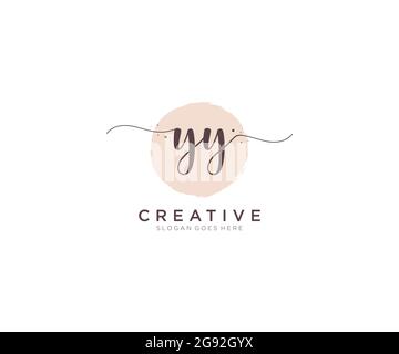 YY logo féminin beauté monogramme et élégant logo design, écriture logo de la signature initiale, mariage, mode, floral et botanique avec la création Illustration de Vecteur