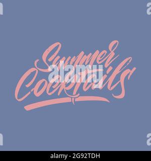 Motif cocktail d'été avec lettres.Illustration vectorielle. Illustration de Vecteur