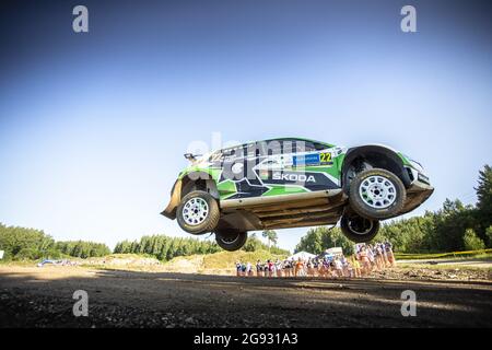 22 Bulacia Marco (bol), Ohannesian Marcelo (arg), Toksport WRT, Skoda Fabia Evo, action pendant le Rallye Estonie, 7e tour du Championnat WRC 2021 de la FIA du 15 au 18 juillet à Tartu, Tartu County en Estonie - photo Nikos Katikis / DPPI Banque D'Images