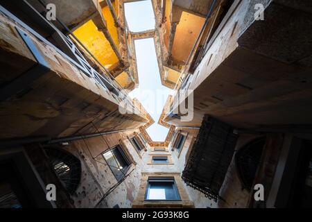 Abandonné Beit Beyrouth ligne verte Liban Banque D'Images