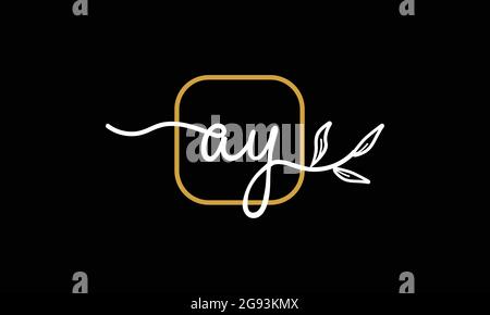 Initiales lettres AY et ya écriture florale boho botanique monogramme logo vecteur icône design minimaliste Illustration de Vecteur