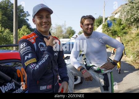 VEIBY Ole Christian (NOR), Hyundai i20 R5, Printsport, portrait MIKKELSEN Andreas (NOR), Skoda Fabia PAV2 Evo, Toksport WRT, portrait lors du rallye ERC 2021 de la FIA di Roma capitale, 3e tour du Championnat européen de rallye 2021 de la FIA, du 23 au 25 juillet 2021 à Roma, Italie - photo Gregory Lenormand / DPPI Banque D'Images