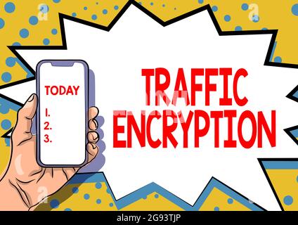 Inspiration montrant Sign Traffic Encryption, Business overview méthode de sécurisation de la transmission d'informations Affichage d'informations importantes, P Banque D'Images