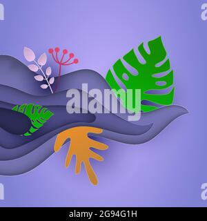 3d abstrait arrière-plan avec green paper cut shapes. Vector design layout pour présentations d'affaires, flyers, affiches et invitations. Sculpture colorée Illustration de Vecteur