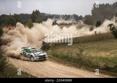 22 Bulacia Marco (bol), Ohannesian Marcelo (arg), Toksport WRT, Skoda Fabia Evo, action pendant le Rallye Estonie, 7e tour du Championnat WRC 2021 de la FIA du 15 au 18 juillet à Tartu, Tartu County en Estonie - photo Nikos Katikis / DPPI Banque D'Images