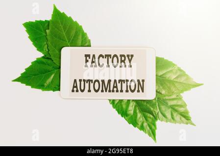Panneau d'écriture manuelle automatisation de l'usine. Approche commerciale fonctionnement et contrôle automatiques des machines ou des processus économie d'idées et de plans d'environnement Banque D'Images