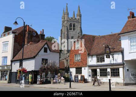 Centre ville, High Street, Tenterden, Kent, Angleterre, Grande-Bretagne, Royaume-Uni, Europe Banque D'Images