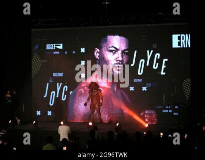 Joe Joyce se promène avant les championnats WBO International, WBC Silver et Commonwealth Heavyweight Title à la SSE Arena de Londres. Date de la photo: Samedi 24 juillet 2021. Banque D'Images