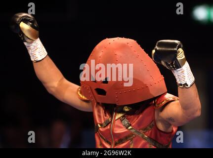 Joe Joyce se promène avant les championnats WBO International, WBC Silver et Commonwealth Heavyweight Title à la SSE Arena de Londres. Date de la photo: Samedi 24 juillet 2021. Banque D'Images