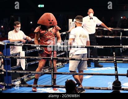 Joe Joyce se promène avant les championnats WBO International, WBC Silver et Commonwealth Heavyweight Title à la SSE Arena de Londres. Date de la photo: Samedi 24 juillet 2021. Banque D'Images