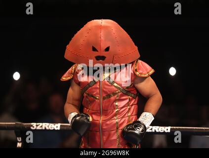 Joe Joyce se promène avant les championnats WBO International, WBC Silver et Commonwealth Heavyweight Title à la SSE Arena de Londres. Date de la photo: Samedi 24 juillet 2021. Banque D'Images