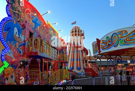 Hunstanton, Pleasure Beach, Funfair, Rainbow Park, Fun, Divertissement, divertissement, loisirs, Norfolk, Angleterre 3 Banque D'Images