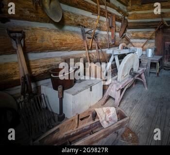 Cabin's Interior, musée agricole du Tennessee, Nashville, Tennessee, États-Unis Banque D'Images