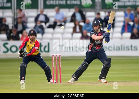 Jordan Cox dans l'action de batting pour Kent pendant Essex Eagles vs Kent Spitfires, Vitality Blast T20 Cricket au terrain du comté de Cloudfm le 25 juin 2021 Banque D'Images