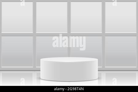 Podium blanc dans le livre blanc d'une chambre studio Illustration de Vecteur