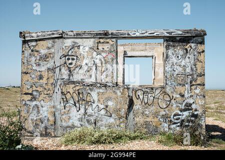 Old Shack, Dungeness, Kent, Royaume-Uni Banque D'Images