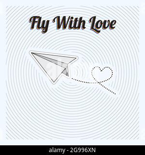 Arrière-plan de l'icône voler avec amour Illustration de Vecteur