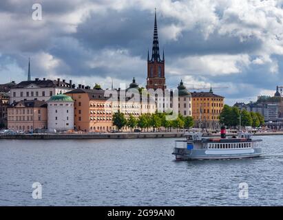 Vue panoramique sur l'île de Gamla Stan par une journée ensoleillée. Stockholm. Suède. Banque D'Images