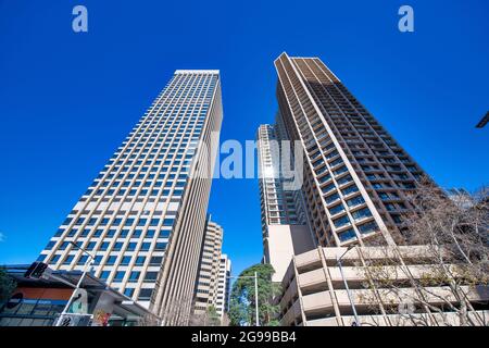 SYDNEY - 19 AOÛT 2018 : vue panoramique des gratte-ciel de Sydney dans le centre-ville Banque D'Images