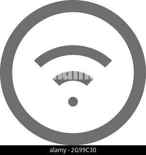 Icône grise du signal Wi-Fi. Isolé sur fond blanc Illustration de Vecteur