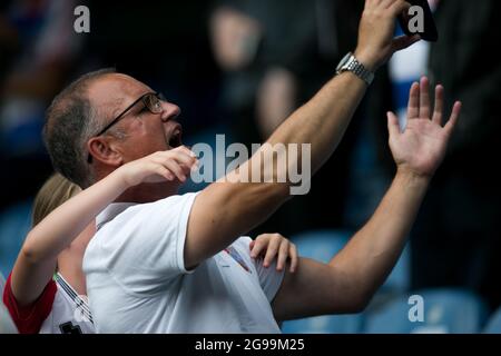 LONDRES, ROYAUME-UNI. 24 JUILLET les Queens Park Rangers sourit lors du match amical d'avant-saison entre les Queens Park Rangers et Manchester United au Kiyan Prince Foundation Stadium, Londres, le samedi 24 juillet 2021. (Crédit : Federico Maranesi | MI News) Banque D'Images