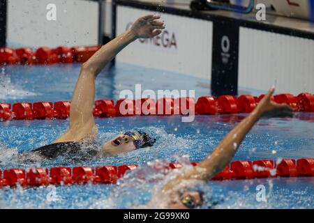 Tokyo, Japon. 25 juillet 2021. Yui Ohashi de Team Japan participe au programme féminin Medley de 400 m au Tokyo Aquatics Centre, lors des Jeux Olympiques d'été de Tokyo, au Japon, le dimanche 25 juillet 2021. Photo par Tasos Katopodis/UPI. Crédit : UPI/Alay Live News Banque D'Images