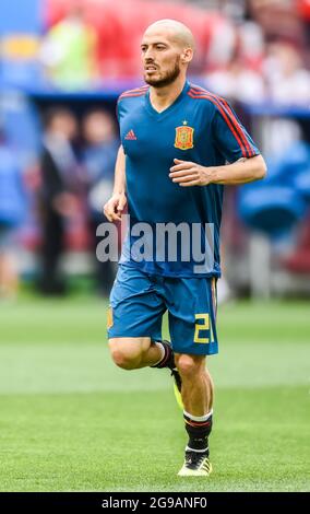 Moscou, Russie - 1er juillet 2018. Le milieu de terrain de l'équipe nationale espagnole David Silva avant la coupe du monde de la FIFA 2018 Round of 16 Match Espagne contre Russie Banque D'Images