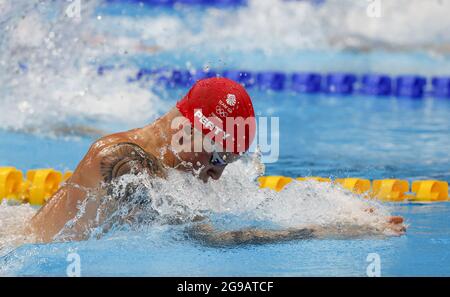 Tokyo, Japon. 25 juillet 2021. Adam Peaty, de Grande-Bretagne, participe au 50m Breastrke the Tokyo Aquatics Centre, lors des Jeux Olympiques d'été de Tokyo, au Japon, le dimanche 25 juillet 2021. Photo par Tasos Katopodis/UPI. Crédit : UPI/Alay Live News Banque D'Images