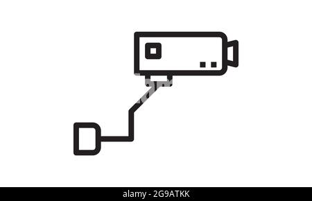 icône caméra cctv. Contour caméra de sécurité domestique icône vectorielle pour conception Web isolée sur fond blanc Illustration de Vecteur