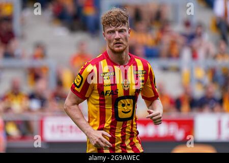 MECHELEN, BELGIQUE - JUILLET 25 : Ferdy Druijf de KV Mechelen lors du match Jupiler Pro League entre KV Mechelen et Royal Antwerp FC à AFAS Stadion le 25 juillet 2021 à Mechelen, Belgique (photo de Jeroen Meuwsen/Orange Pictures) Banque D'Images
