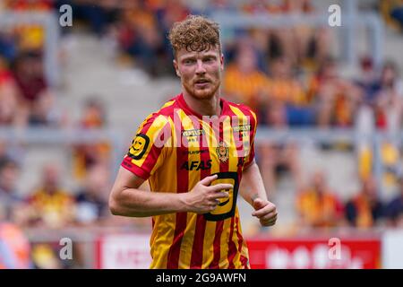 MECHELEN, BELGIQUE - JUILLET 25 : Ferdy Druijf de KV Mechelen lors du match Jupiler Pro League entre KV Mechelen et Royal Antwerp FC à AFAS Stadion le 25 juillet 2021 à Mechelen, Belgique (photo de Jeroen Meuwsen/Orange Pictures) Banque D'Images